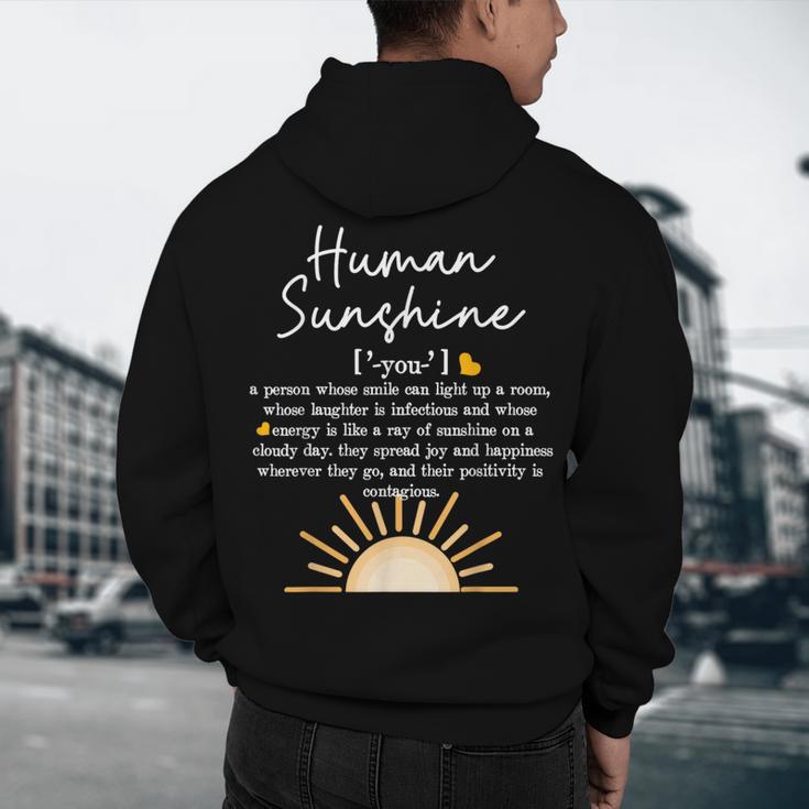 Vintage Human Sunshine Definition Teachers Mom Boss Women Men's Hoodie Back Print, novelty gifts, funny gifts