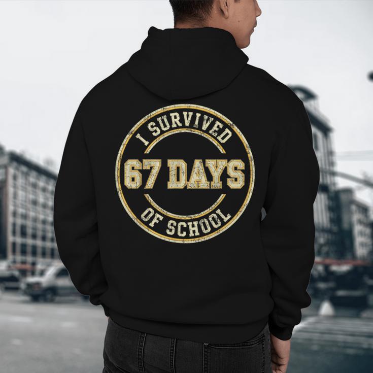 Vintage I Survived 67 Days Of School Teachers Students Men's Hoodie Back Print, novelty gifts, funny gifts Vintage I Survived 67 Days Of School Teachers Students Men's Hoodie Back Print, novelty gifts, funny gifts