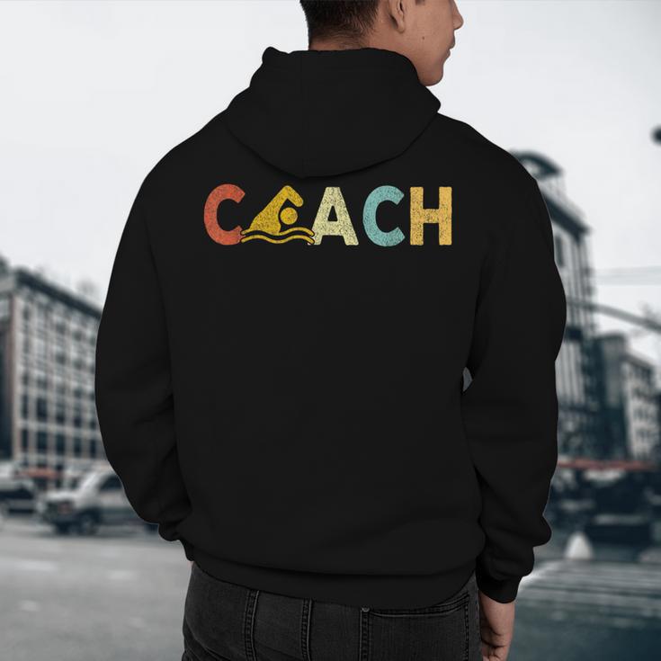 Vintage Swim Coach Swimming Coach Swim Teacher Swimmer Retro Men's Hoodie Back Print, novelty gifts, funny gifts Vintage Swim Coach Swimming Coach Swim Teacher Swimmer Retro Men's Hoodie Back Print, novelty gifts, funny gifts