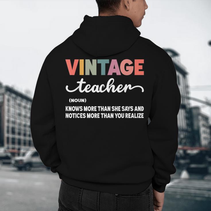 Vintage Teacher Knows More Than She Says Outfit Definition Men's Hoodie Back Print, novelty gifts, funny gifts Vintage Teacher Knows More Than She Says Outfit Definition Men's Hoodie Back Print, novelty gifts, funny gifts