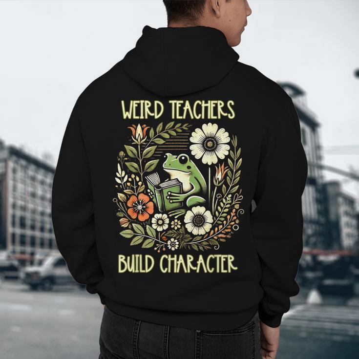 Weird Teachers Build Character Frog Reading Book Librarian Men's Hoodie Back Print, novelty gifts, funny gifts Weird Teachers Build Character Frog Reading Book Librarian Men's Hoodie Back Print, novelty gifts, funny gifts