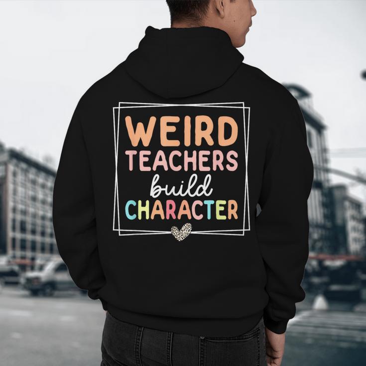 Weird Teachers Build Character Leopard Retro Teacher Men's Hoodie Back Print, novelty gifts, funny gifts Weird Teachers Build Character Leopard Retro Teacher Men's Hoodie Back Print, novelty gifts, funny gifts