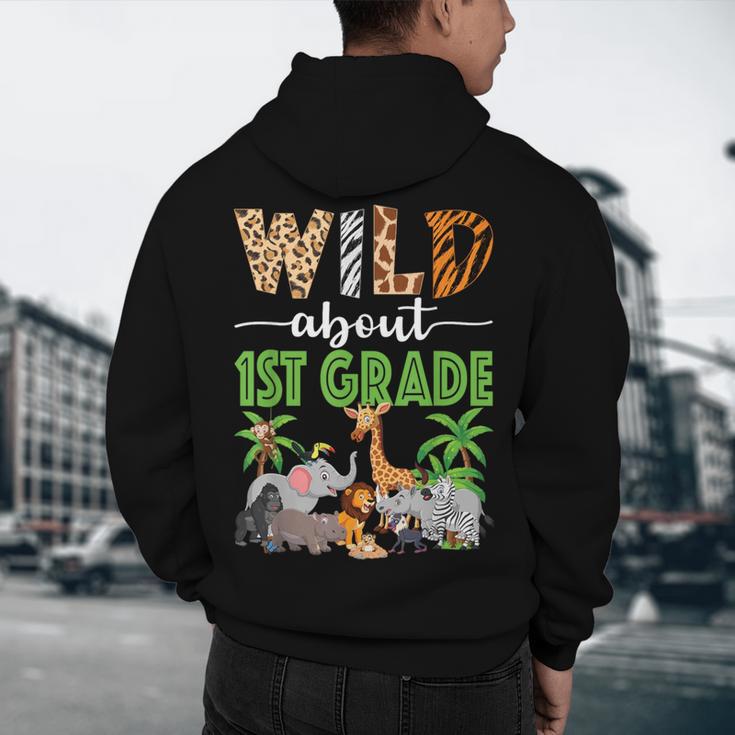 Wild About 1st Grade Teacher Student First Grade Zoo Safari Men's Hoodie Back Print, novelty gifts, funny gifts Wild About 1st Grade Teacher Student First Grade Zoo Safari Men's Hoodie Back Print, novelty gifts, funny gifts