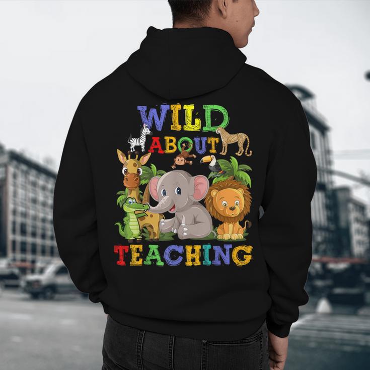 Wild About Teaching Safari Jungle School Teacher Men's Hoodie Back Print, novelty gifts, funny gifts Wild About Teaching Safari Jungle School Teacher Men's Hoodie Back Print, novelty gifts, funny gifts