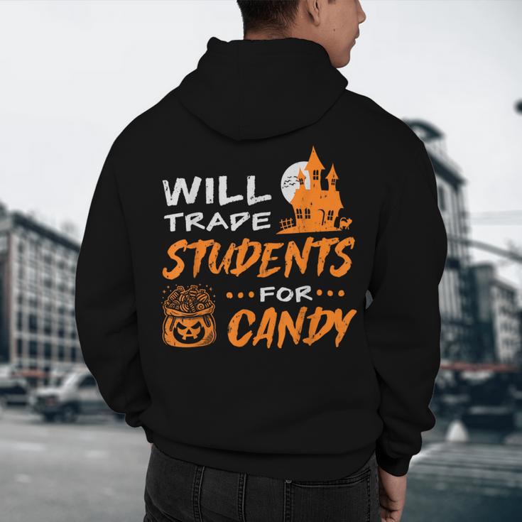 Will Trade Students For Candy Halloween Costume Teacher Men's Hoodie Back Print, novelty gifts, funny gifts