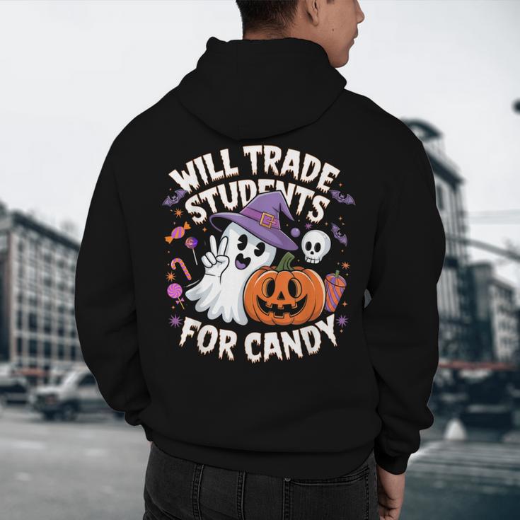 Will Trade Students For Candy Halloween Teacher Men's Hoodie Back Print, novelty gifts, funny gifts