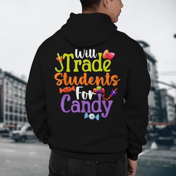 Will Trade Students For Candy Teacher Halloween Costume Men's Hoodie Back Print, novelty gifts, funny gifts