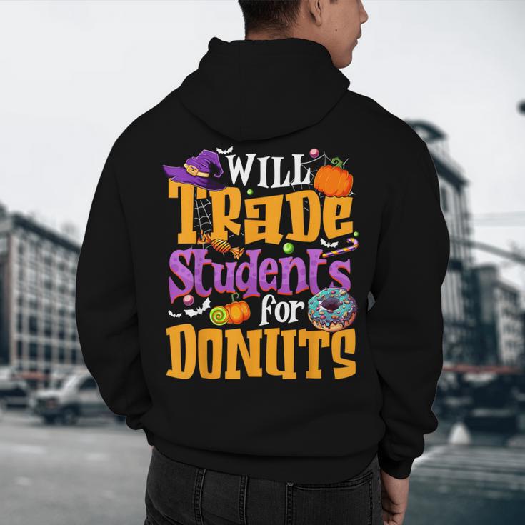 Will Trade Students For Donuts Halloween Teacher Men's Hoodie Back Print, novelty gifts, funny gifts Will Trade Students For Donuts Halloween Teacher Men's Hoodie Back Print, novelty gifts, funny gifts