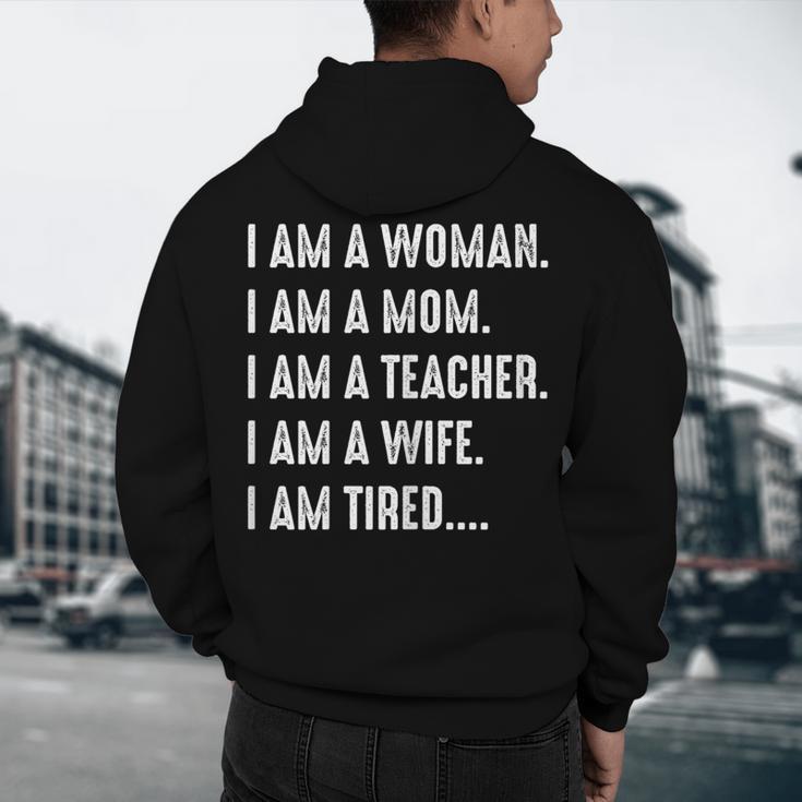 Woman Mom Teacher Wife TIRED T Shirt Cute Mom Teacher Shirts Men's Hoodie Back Print, novelty gifts, funny gifts Woman Mom Teacher Wife TIRED T Shirt Cute Mom Teacher Shirts Men's Hoodie Back Print, novelty gifts, funny gifts