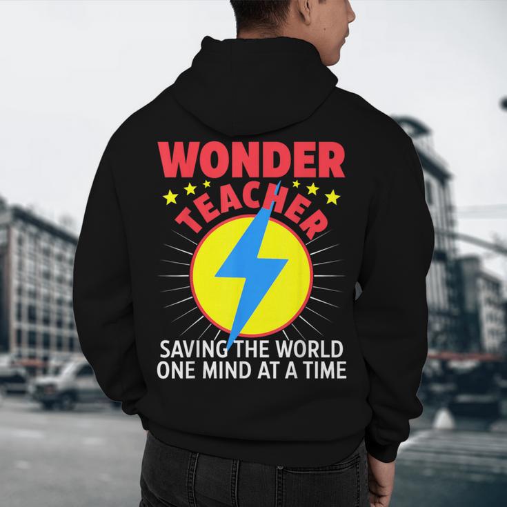 Wonder Teacher Costume Shirt Teacher Halloween Costume Men Women Men's Hoodie Back Print, novelty gifts, funny gifts