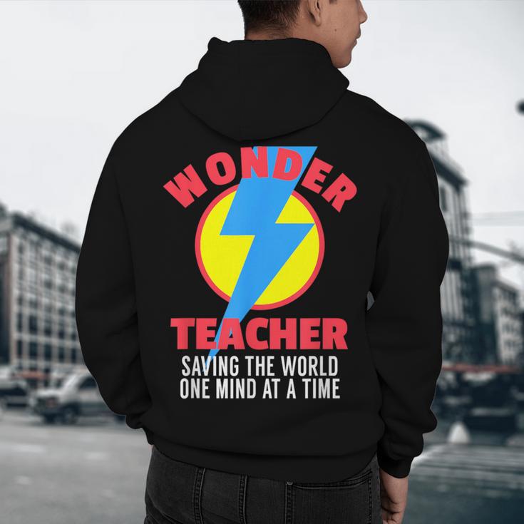 Wonder Teacher Costume Shirt Teacher Halloween Costume Tee Men's Hoodie Back Print, novelty gifts, funny gifts
