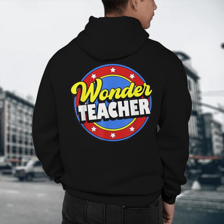 Wonder Teacher Super Woman Power Superhero Back To School Men's Hoodie Back Print, novelty gifts, funny gifts Wonder Teacher Super Woman Power Superhero Back To School Men's Hoodie Back Print, novelty gifts, funny gifts