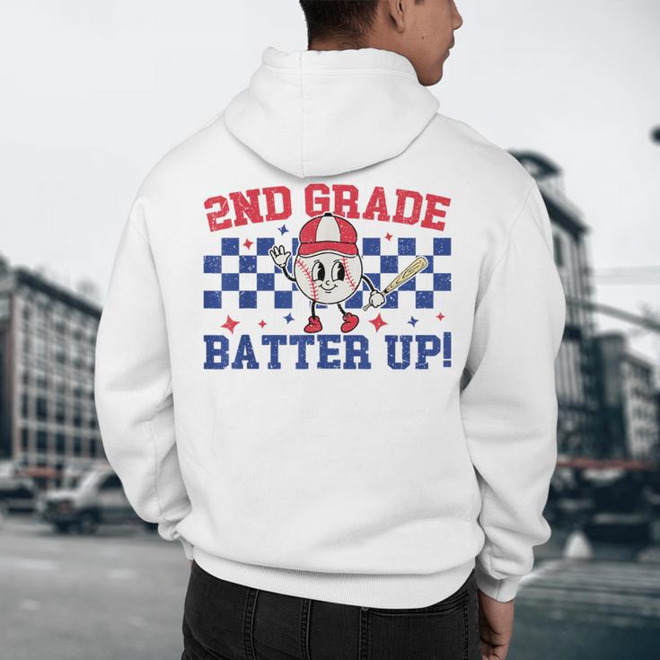 2nd Grade Batter Up Back To School Baseball Teacher Kids Men's Hoodie Back Print, novelty gifts, funny gifts