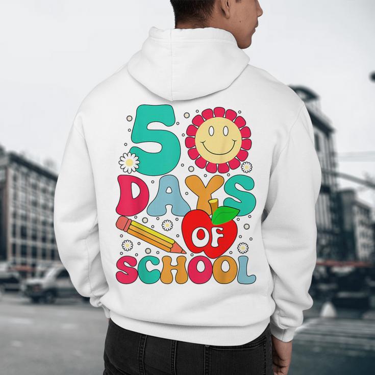 50 Days Of School Teacher Happy 50th Day Of School Kids Men's Hoodie Back Print, novelty gifts, funny gifts