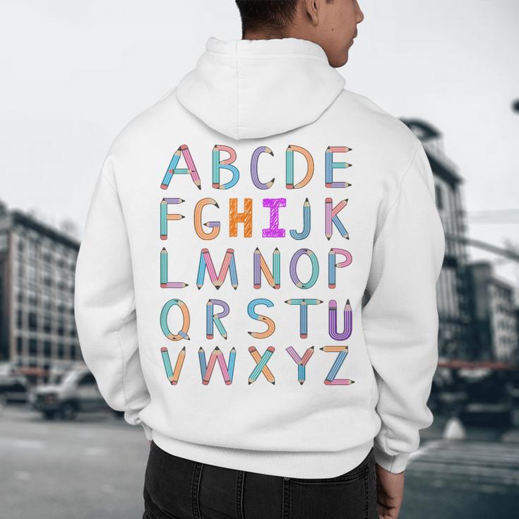 Back To School Kindergarten Alphabet ABC Teacher Women Kids Men's Hoodie Back Print, novelty gifts, funny gifts Back To School Kindergarten Alphabet ABC Teacher Women Kids Men's Hoodie Back Print, novelty gifts, funny gifts