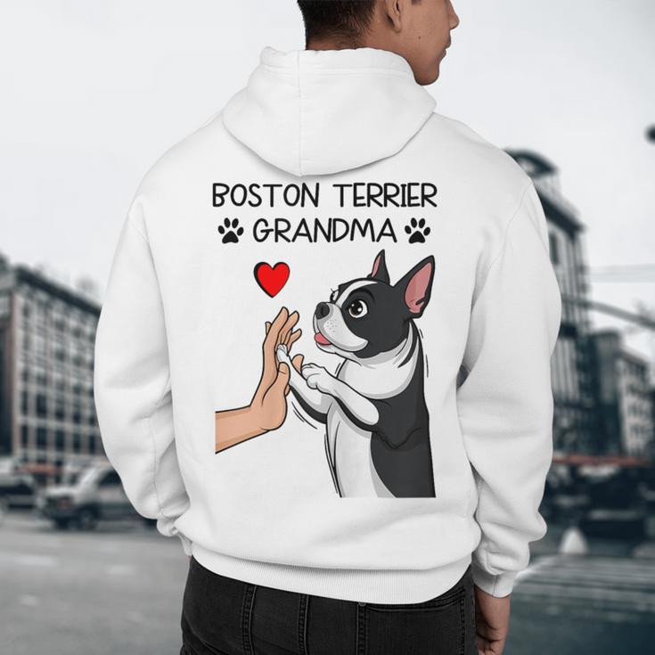 Boston Terrier Grandma Mother's Day Dog Mom Men's Hoodie Back Print, novelty gifts, funny gifts