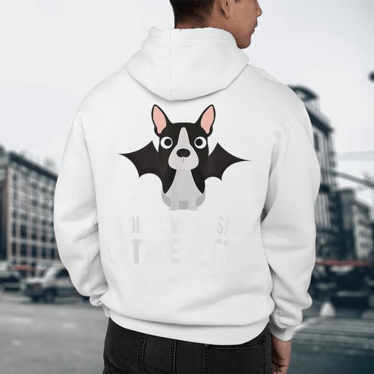 Boston Terrier Halloween Shirt Did Someone Say Treat Men's Hoodie Back Print, novelty gifts, funny gifts