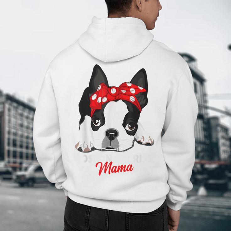 Boston Terrier Mum Dog Woman Idea Men's Hoodie Back Print, novelty gifts, funny gifts