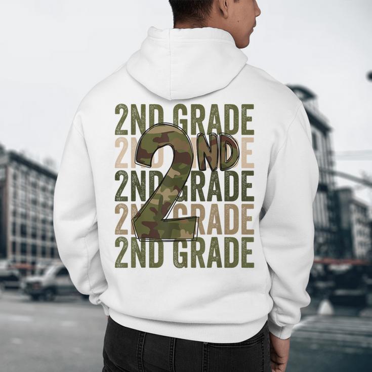Camo Team 2nd Grade Squad Back To School Teacher Kids Boys Men's Hoodie Back Print, novelty gifts, funny gifts