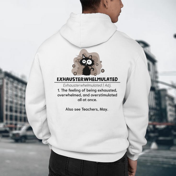 Cat Exhausted Teacher Exhausterwhelmulated Definition Men's Hoodie Back Print, novelty gifts, funny gifts Cat Exhausted Teacher Exhausterwhelmulated Definition Men's Hoodie Back Print, novelty gifts, funny gifts