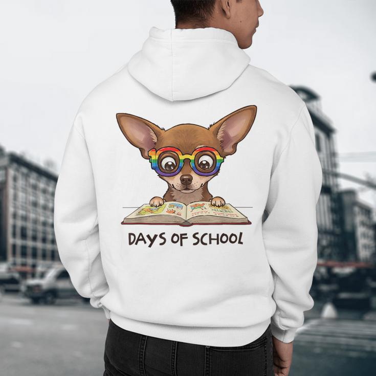 Chihuahua 100 Days Of School Rainbow Glasses Teacher Men's Hoodie Back Print, novelty gifts, funny gifts