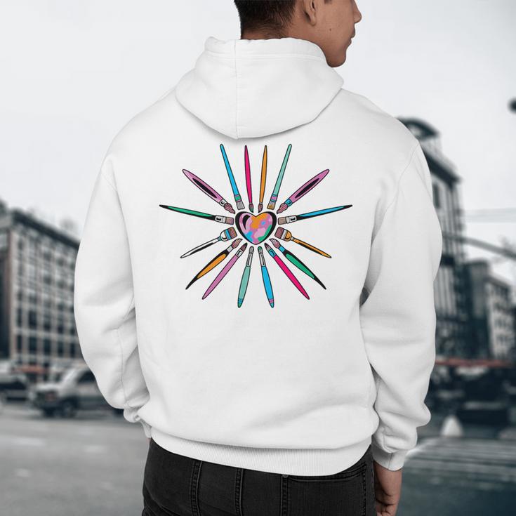 Cool Brush Heart Shape Art Teacher Paint For Artist Painter Men's Hoodie Back Print, novelty gifts, funny gifts Cool Brush Heart Shape Art Teacher Paint For Artist Painter Men's Hoodie Back Print, novelty gifts, funny gifts