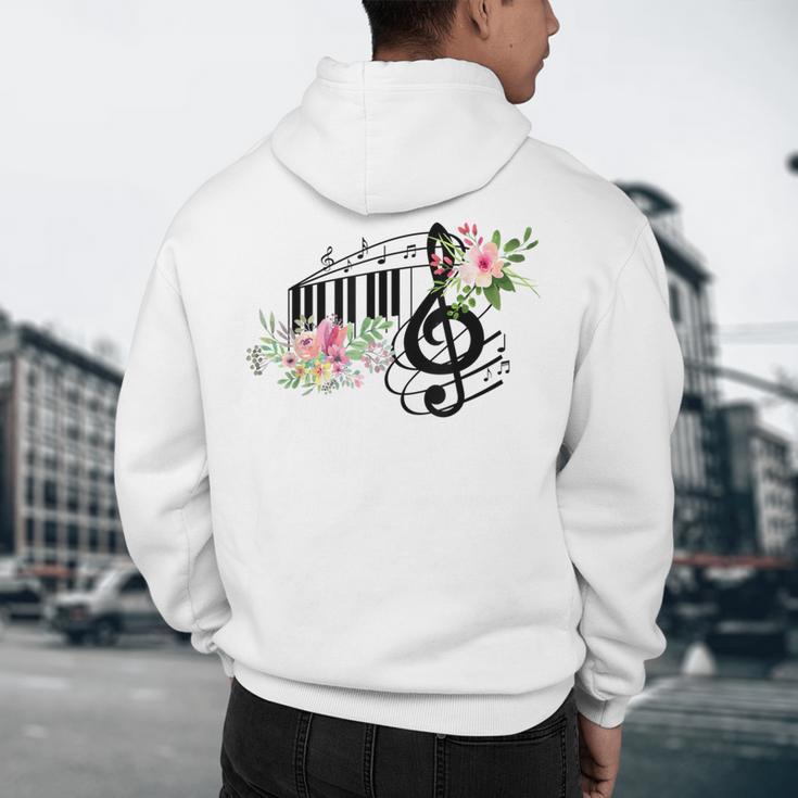 Cut Music Teacher Shirt With a Piano Keys Notes And Flowers Men's Hoodie Back Print, novelty gifts, funny gifts Cut Music Teacher Shirt With a Piano Keys Notes And Flowers Men's Hoodie Back Print, novelty gifts, funny gifts