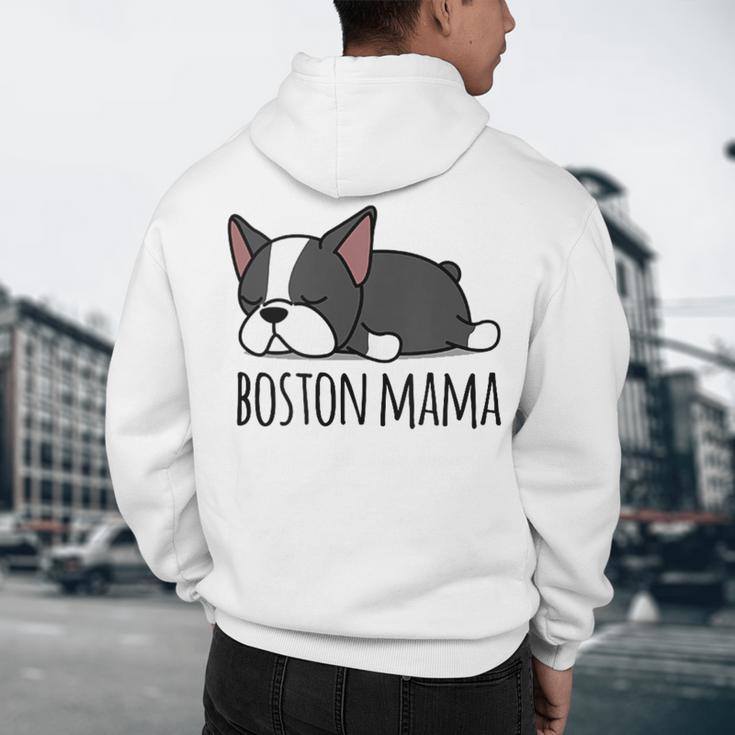 Cute Boston Terrier Boston Mama Men's Hoodie Back Print, novelty gifts, funny gifts