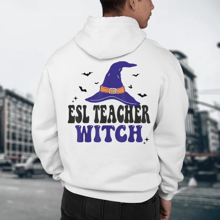 ESL Teacher Witch Halloween Matching Group Costume Men's Hoodie Back Print, novelty gifts, funny gifts