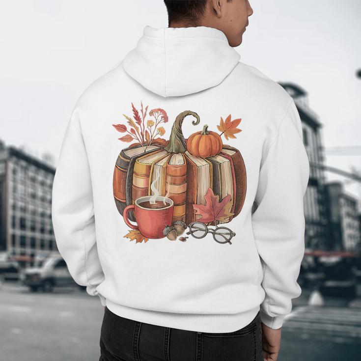 Fall Book Pumpkin Retro Reading Halloween Teacher Men's Hoodie Back Print, novelty gifts, funny gifts Fall Book Pumpkin Retro Reading Halloween Teacher Men's Hoodie Back Print, novelty gifts, funny gifts