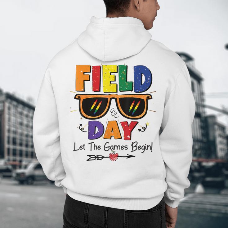 Field Day 2025 Let The Games Begin Kids Boys Girls Teachers Men's Hoodie Back Print, novelty gifts, funny gifts