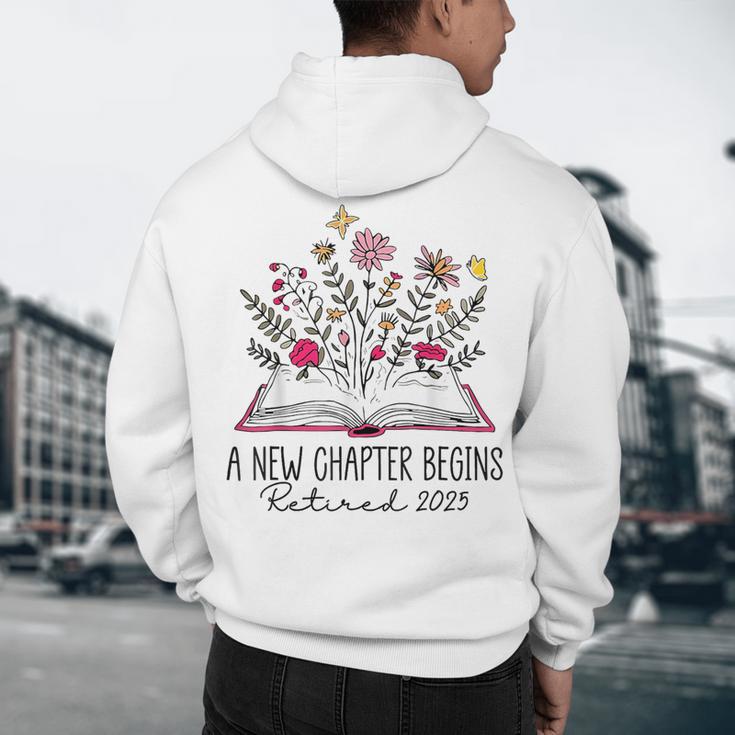 Floral Book a New Chapter Begins Retired Retirement Teacher Men's Hoodie Back Print, novelty gifts, funny gifts Floral Book a New Chapter Begins Retired Retirement Teacher Men's Hoodie Back Print, novelty gifts, funny gifts