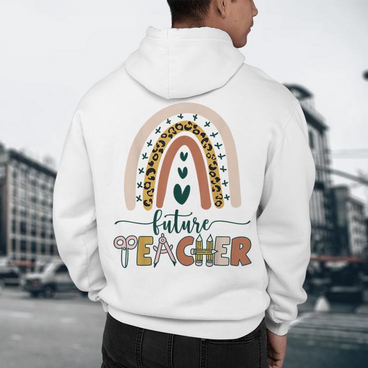 Future Teacher Boho Rainbow Leopard New Grad Student Men's Hoodie Back Print, novelty gifts, funny gifts Future Teacher Boho Rainbow Leopard New Grad Student Men's Hoodie Back Print, novelty gifts, funny gifts