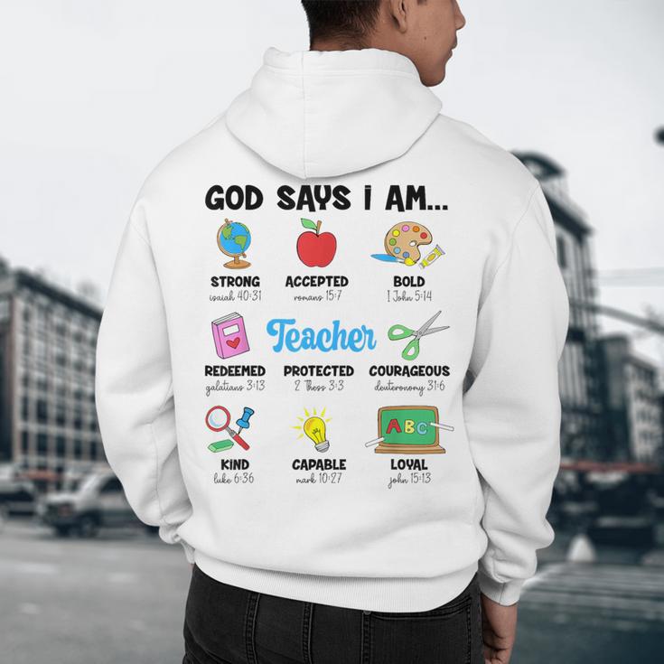 God Says Im Teacher Christian Back To School Religious Men's Hoodie Back Print, novelty gifts, funny gifts God Says Im Teacher Christian Back To School Religious Men's Hoodie Back Print, novelty gifts, funny gifts