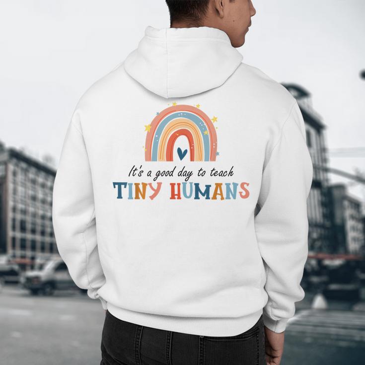 Good Day To Teach Tiny Humans Rainbow Teacher Men's Hoodie Back Print, novelty gifts, funny gifts Good Day To Teach Tiny Humans Rainbow Teacher Men's Hoodie Back Print, novelty gifts, funny gifts