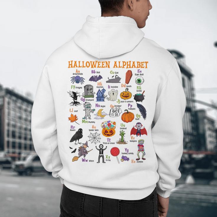 Halloween Alphabet ABCs Learning Kindergarten Teacher Men's Hoodie Back Print, novelty gifts, funny gifts Halloween Alphabet ABCs Learning Kindergarten Teacher Men's Hoodie Back Print, novelty gifts, funny gifts