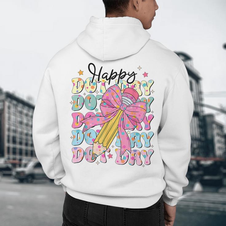 Happy Dot Day 2025 Coquette Bow Teachers Kids Boys Girls Men's Hoodie Back Print, novelty gifts, funny gifts Happy Dot Day 2025 Coquette Bow Teachers Kids Boys Girls Men's Hoodie Back Print, novelty gifts, funny gifts