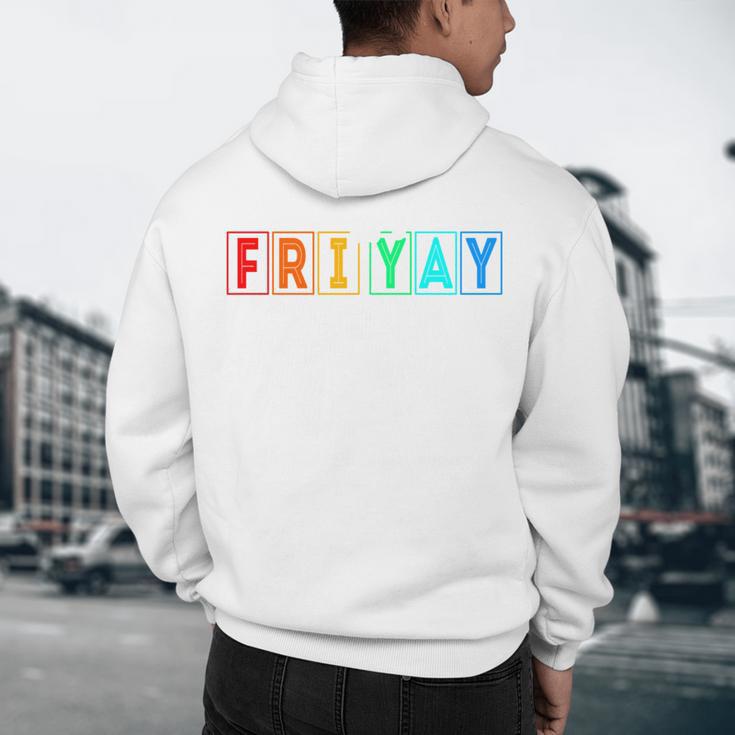 Happy Fri Yay Teacher Friday Men's Hoodie Back Print, novelty gifts, funny gifts