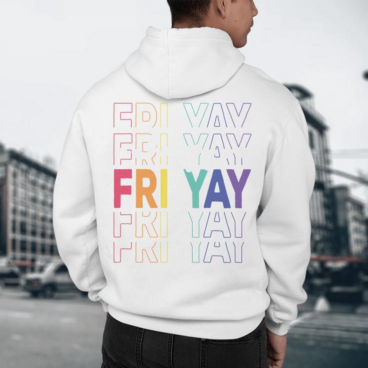 Happy Fri Yay Teacher Friday Saying Men's Hoodie Back Print, novelty gifts, funny gifts Happy Fri Yay Teacher Friday Saying Men's Hoodie Back Print, novelty gifts, funny gifts