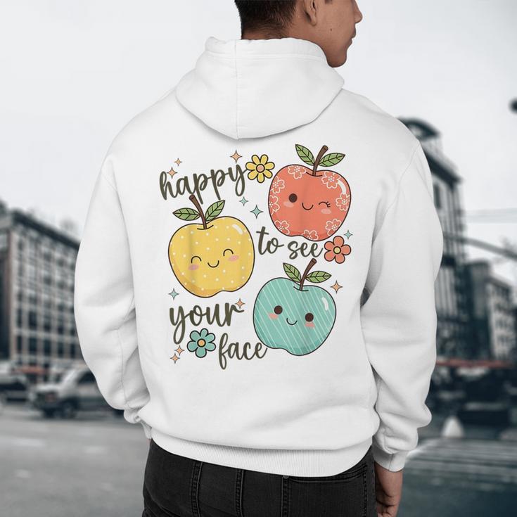 Happy To See Your Face Teacher Apple Men's Hoodie Back Print, novelty gifts, funny gifts