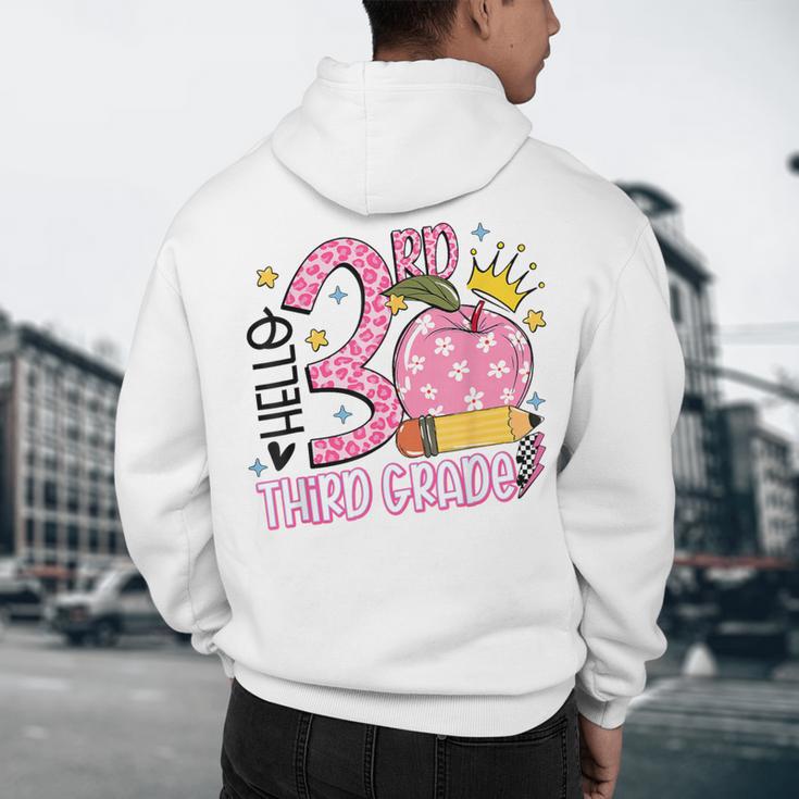 Hello 3rd Third Grade Back To School Pink Leopard Teacher Men's Hoodie Back Print, novelty gifts, funny gifts Hello 3rd Third Grade Back To School Pink Leopard Teacher Men's Hoodie Back Print, novelty gifts, funny gifts