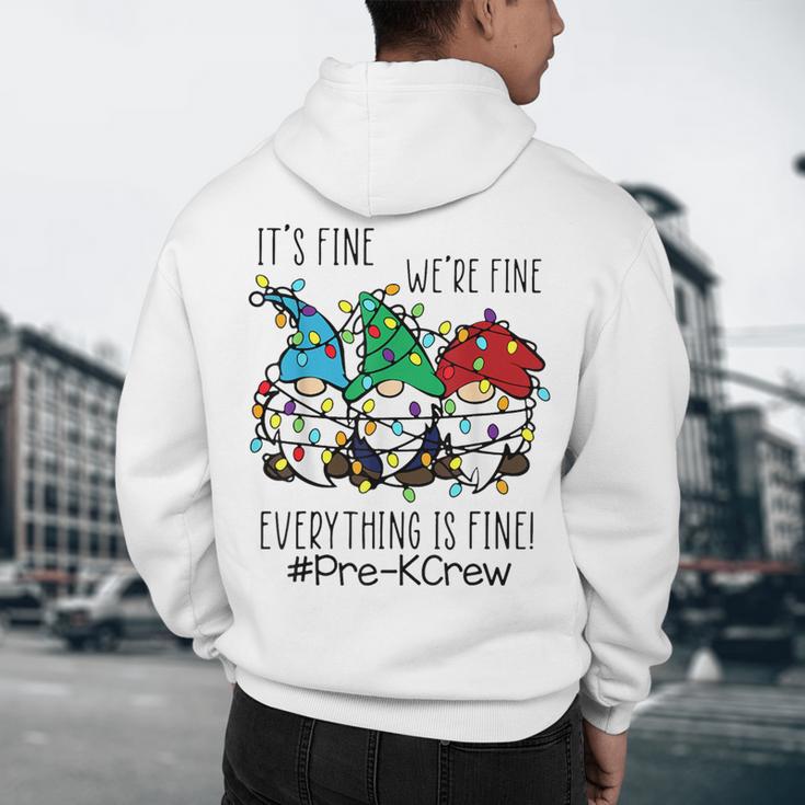 It's Fine We'Re Fine Gnome Pre-K Teacher Christmas Light For Men Women Men's Hoodie Back Print, novelty gifts, funny gifts It's Fine We'Re Fine Gnome Pre-K Teacher Christmas Light For Men Women Men's Hoodie Back Print, novelty gifts, funny gifts