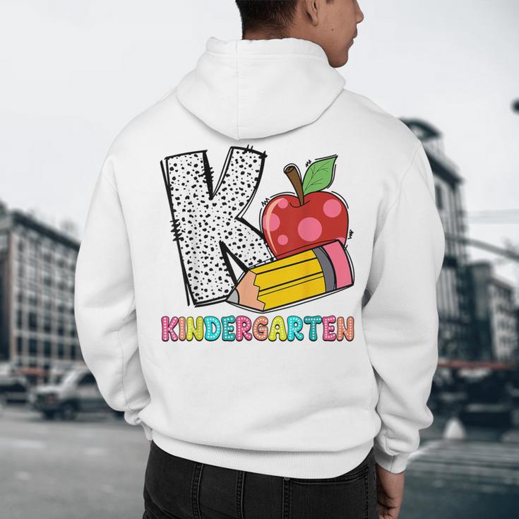 K Is For Kindergarten Teacher Pencil Apple Back To School Men's Hoodie Back Print, novelty gifts, funny gifts