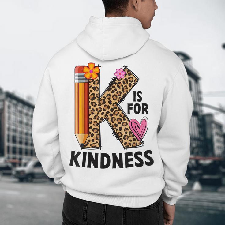 K Is For Kindness Unity Day Teacher Kids Men's Hoodie Back Print, novelty gifts, funny gifts