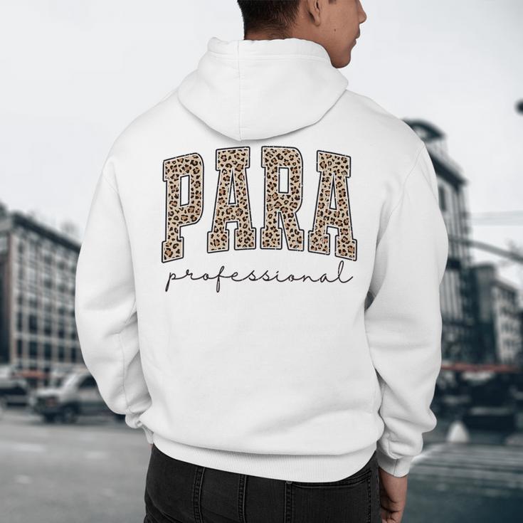 Leopard Paraprofessional Back To School Para Squad Teacher Men's Hoodie Back Print, novelty gifts, funny gifts