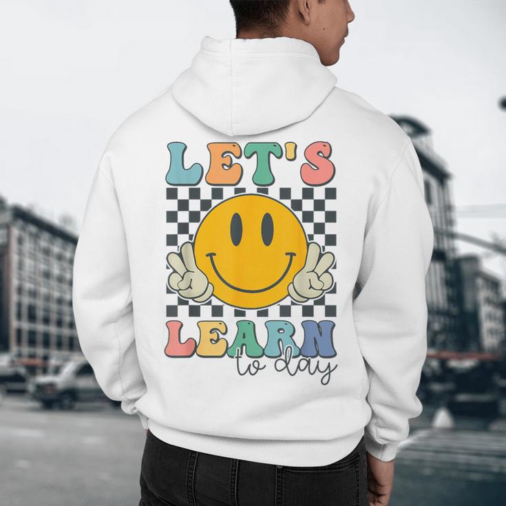 Let's Learn Today Smile Face Back To School For Teacher Kids Men's Hoodie Back Print, novelty gifts, funny gifts