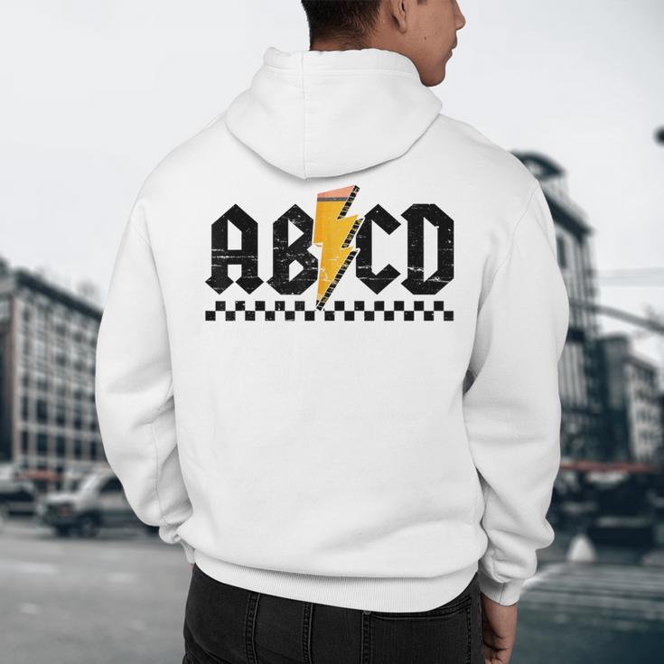 Lightning Pencil Rock'n Roll ABCD Teacher Back To School Kid Men's Hoodie Back Print, novelty gifts, funny gifts Lightning Pencil Rock'n Roll ABCD Teacher Back To School Kid Men's Hoodie Back Print, novelty gifts, funny gifts