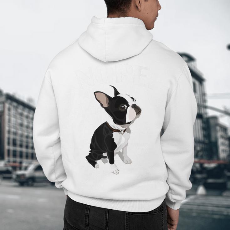 Love NOPE Boston Terrier Dog Lover Men's Hoodie Back Print, novelty gifts, funny gifts