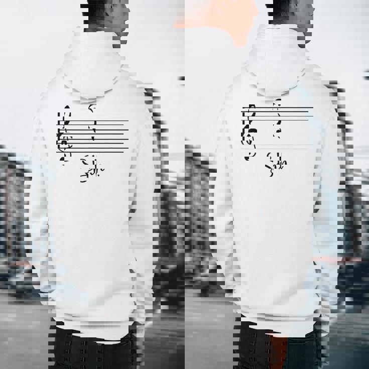 Music Notes Shirt Shh Quarter Fermata Teacher Men&#x27;s Hoodie Back Print, novelty gifts, funny gifts