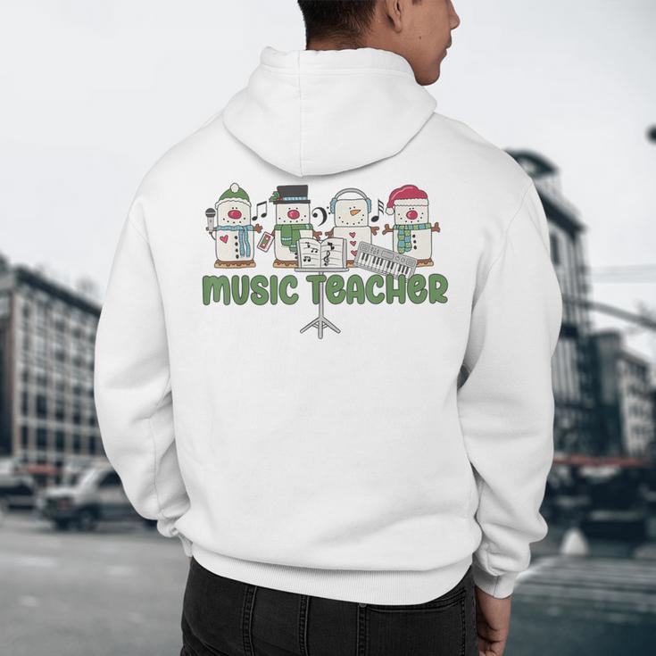 Music Teacher Christmas Holiday Wnter Music Instructor Men's Hoodie Back Print, novelty gifts, funny gifts